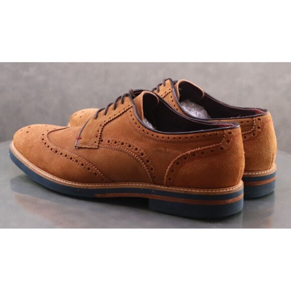 Ted Baker Men's Wingtip Oxfords Dress Shoes Size 11 Suede Tan - Picture 6 of 11